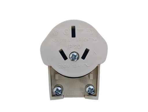 [RIC125.287.22.05] Toma móvil con toma de tierra salida lateral Marfil