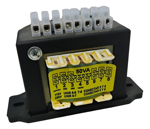 [LOMART 14 -0050-tr-co] Transformador Separador Multitensión  Potencia:50 V.A. Frente:108 Alto:80 Fondo:80 Peso:1,6 K.