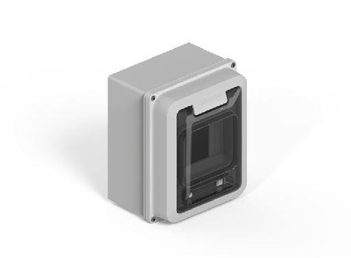 [GEN160400G] Caja IP65 p/4 polos DIN  - gris