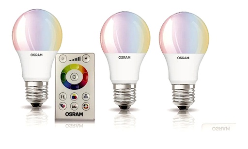 [LED7014910] Dis-LED COLORS A60 40W RGBW CONTROL REMOTO 3PACK