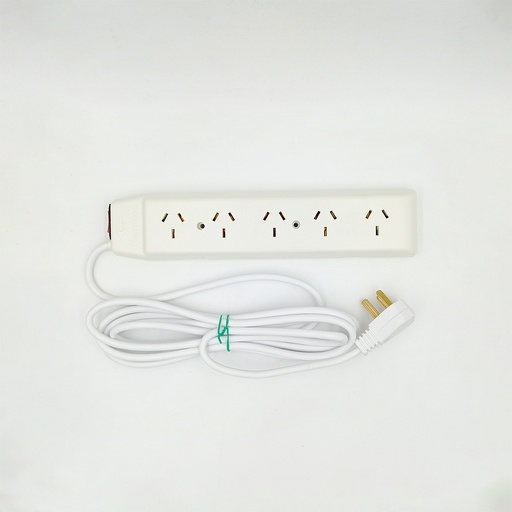 [CAM1605] Prolongador de 5 Tomas BLANCO C/CABLE 1,50 MTS.