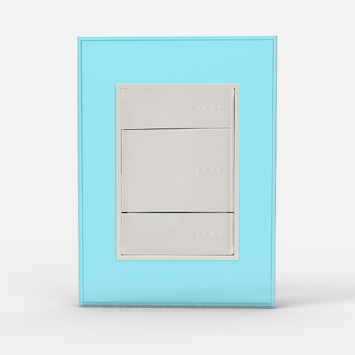 [CAM4964] TAPA Y DISTANCIADOR BAUHAUS VIDRIO CELESTE