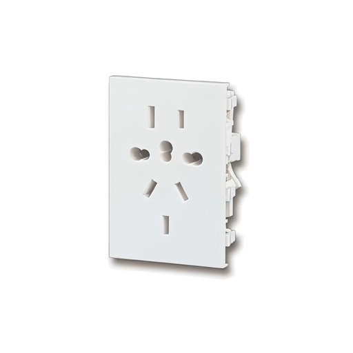 [CAM6908] MODULO TOMA MULTIPLE UNIVERSAL - BLANCA