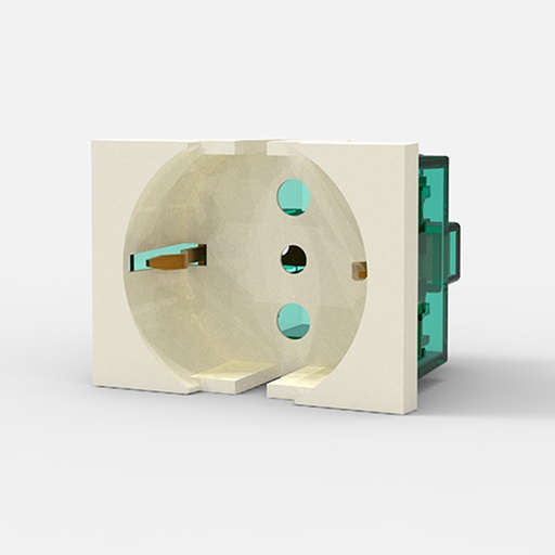 [CAM6917] MODULO TOMA SCHUKO 16A. - BLANCA