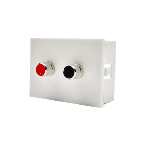 [CAM6948] MODULO CONECTOR TOMA PARLANTE RCA - BLANCA