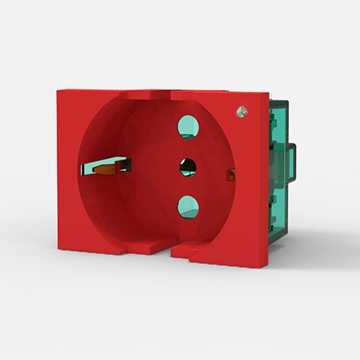 [CAM7677] MOD.TOMA SCHUKO 16A. C/LED TESTIGO - ROJO