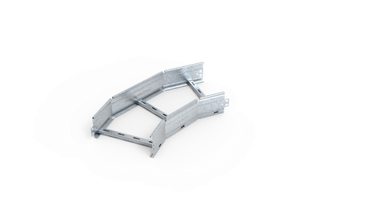 [SAMCS-150-45-090-18-G] CURVA PLANA ESCALERA SMARTTRAY DE 150 mm A 45º ALA 90 mm #18 GALV. EN CALIENTE