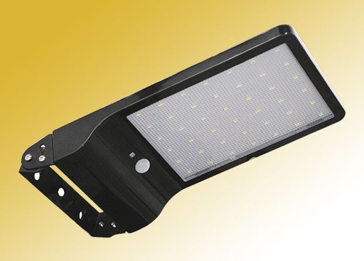 [ATOSolar - Slim 25WLed] Dis-Luz de Seguridad Solar inalámbrica  25WLed - Recargable - Batería de litio incorporada - Apto intemperie IP65 - Tres modos de encendido, con Sensor de  Movimiento -  Noche -  Noche + Sensor de movimiento.
