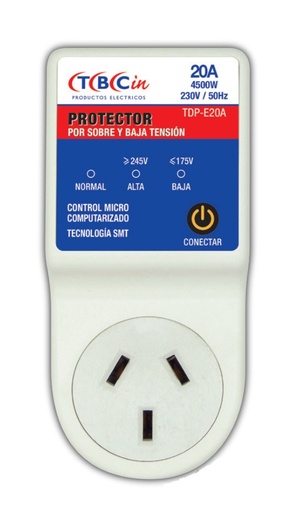 [TBCTDP-E20A] PROTECTOR POR SOBRE Y BAJA TENSIÓN - 230V / 50Hz - 20A resistivos (4500VA) - Rango 175V / 245V