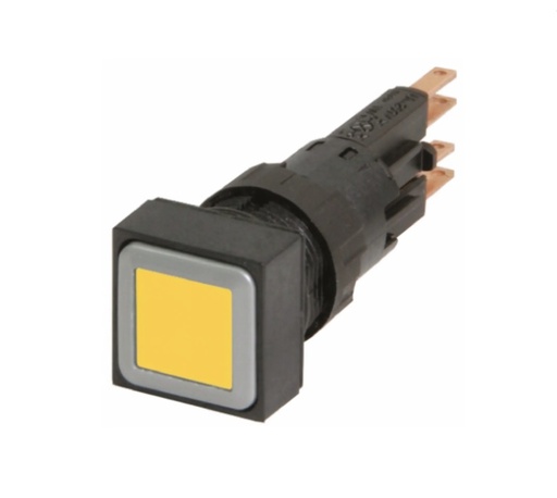 [EAT086417] Dis-Pulsador rasante cuadrado c/retorno amarillo