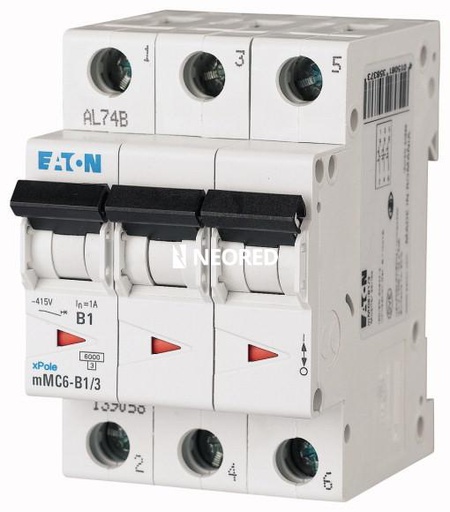 [EAT139075] Interruptor auto. curva tipo C 6kA, Tripolar 4 A