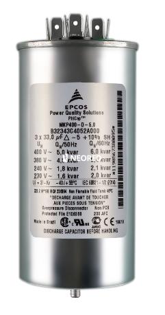 [LOC1130400050] Capacitor trifásico EPCOS 5kvar x 3 x 400V 63 x 129mm