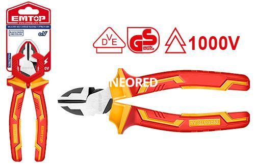 [EMPET-EPLRD0631] Alicate corte oblicuo 160mm INDUSTRIAL 1000V. Cr-v mango TPR EMTOP EPLRD0631