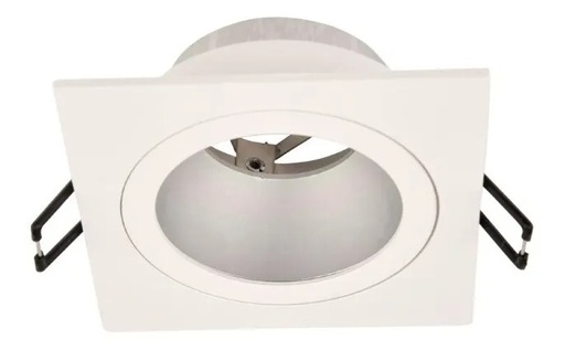 [CORAECADF-X1-BC-ALU] ARTEFACTO DE EMBUTIR CUADRADO ANTIDESLUMBRANTE DICRO X1 FIJO ALUMINIO BLANCO-CROMO