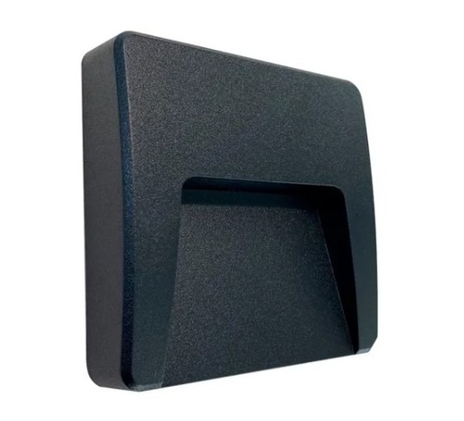 [CORAECN-3W] ARTEFACTO DE APLICAR EXTERIOR CUADRADO, COLOR NEGRO, UNIDIRECCIONAL, IP65, AC100-240V, 3W 100LM, RA>80, BLANCO CALIDO