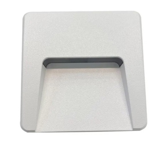 [CORAECB-3W] ARTEFACTO DE APLICAR EXTERIOR CUADRADO, COLOR BLANCO, UNIDIRECCIONAL, IP65, AC100-240V, 3W 100LM, RA>80, BLANCO CALIDO