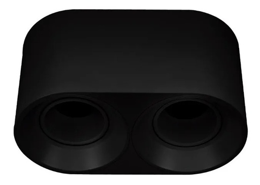 [CORAPRDL-X2-N-PC] ARTEFACTO PLAFON REDONDO DICRO X2 MOVIL PVC NEGRO LISO