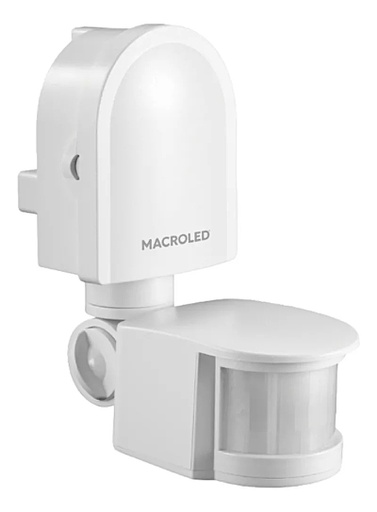 [CORSMPB-180-12M-IP44] SENSOR DE MOV PARED BLANCO MACROLED AC220-240V 1200W MAX, 12M DE ALCANCE, 180º, IP44