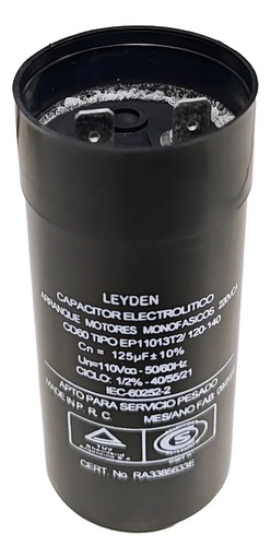 [MUL392120] CAPACITOR ELECTROLÍTICO PARA ARRANQUE DE MOTORES EN 220vca 120 / 140 uf.