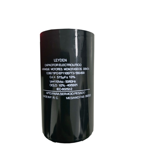 [MUL392550] CAPACITOR ELECTROLÍTICO PARA ARRANQUE DE MOTORES EN 220vca 550 / 600 uf.