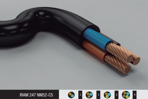 [IMH601] Cable tipo Taller Multipolar extraflexible de cobre y aislado en PVC antillama 5x1 mm2