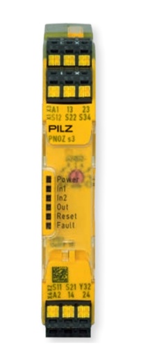 [FMN751103] Dispositivo de seguridad PNOZsigma (standalone), entradas: conexionado monocanal/bicanal con/sin detección de derivación, rearme manual/automático, salidas: 2 NA, 1 SEMIC., UB 24 V DC, ancho: 17,5 mm,bornes de resorte enchufables, supervisión de parada de emergencia, puertas protectoras,ba rreras fotoeléctricas de seguridad. 