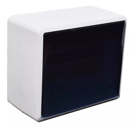 [GEN04531BF] Caja ext. TM 8 bocas c/tapa fumé - Blanca