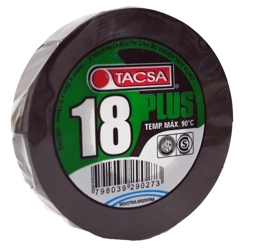[TACPTTACSA18P25] Cinta Aisladora de PVC Autoextinguible 19 mm x 20 m x 0,18 mm