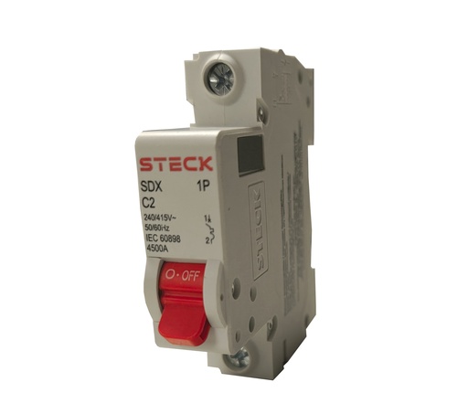 [STESDX61C02] INTERRUPTOR TERMOMAGNETICO 1X2A 4,5KA CURVA C