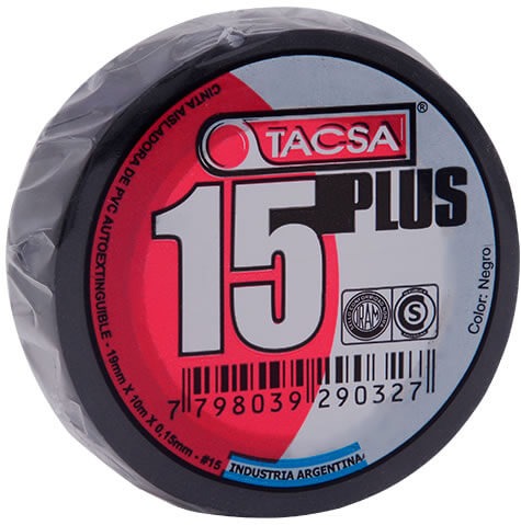 [TACPTTACSA016N] Cinta Aisladora de PVC 19mm x 20m x 0.15mm Negro