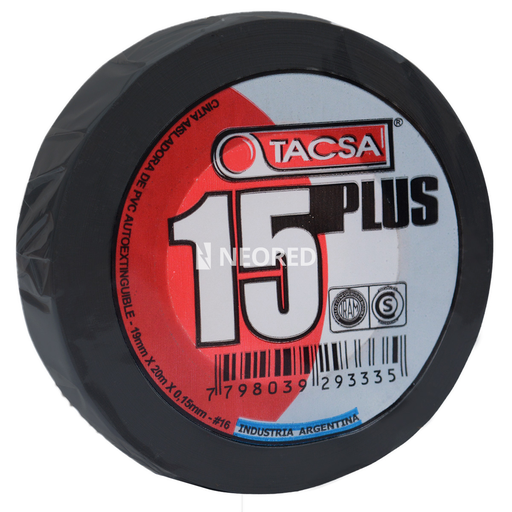 [TACPTTACSA016N] Cinta Aisladora de PVC 19mm x 20m x 0.15mm Negro