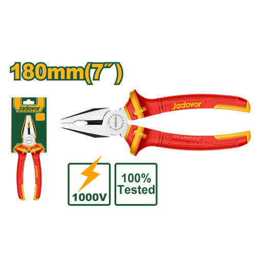 [CORJDPL1937] Pinza universal aislada: 180mm(7") Max tensión 1000V Mango aislado