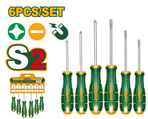 [CORJDSSA406] Kit de destornilladores - 6 piezas - Plano SL5.5 x 75mm + Plano SL5.5 x 100mm + Plano SL6.5 x 150mm + Phillips PH1 x 75mm + Phillips PH1 x 100mm + Phillips PH2 x 150mm