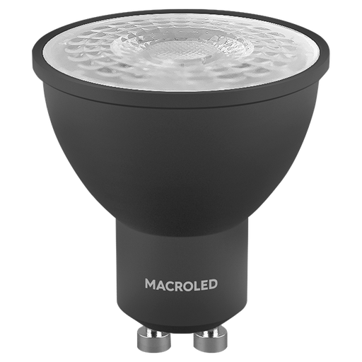 [CORPAR16-PVCN-7W-38D-CW] DICRO MACROLED ECO NEGRA 7W AC100-240V FRIO 6000K SPD1500V 38º