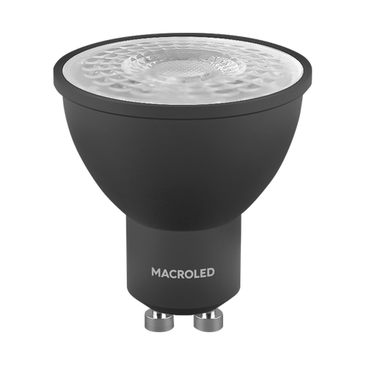 [CORPAR16-PVCN-7W-38D-WW] DICRO MACROLED ECO NEGRA 7W AC100-240V CALIDO 2700K SPD1500V 38º