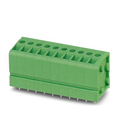 [PHO1732238] Borne p. placa de circuito impreso, corriente nominal: 24 A, tensión nominal: 400 V, paso: 5 mm, número de polos: 4, tipo de conexión: Conexión por tornillo frontal, montaje: Soldadura por ola, dirección de conexión conductor/placa de circuito impreso: 90