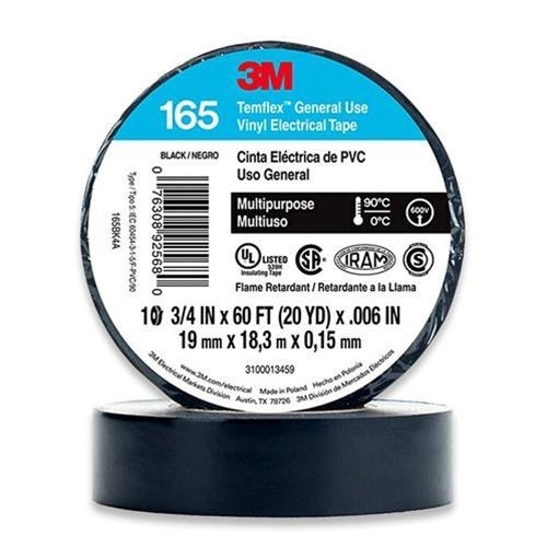 [MMM67049] TEMFLEX 165 19MM X 20M NEGRA