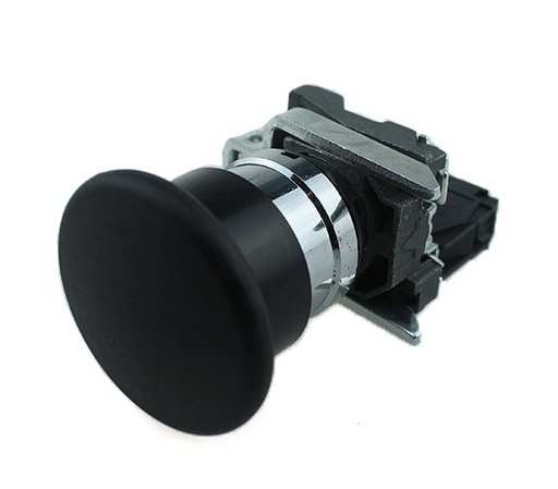 [CNCLAY4-BC21] PULSADOR DE EMERGENCIA METALICO HONGO 40MM NEGRO (1 NA)