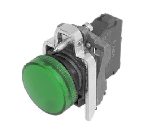 [CNCLAY4-BV63 220] PILOTO LUMINOSO METALICO LED COMPONIBLE VERDE 220VCA
