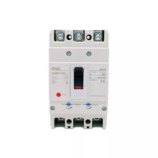 [CNCYCM8RT-160S/3300 80-100A 25/18 KA] INTERRUPTOR AUTOMATICO CAJA MOLDEADA T160 3X100A 25ka RELE TERMOMAGNETICO AJUSTABLE