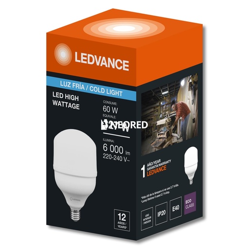 [LED7022435] BULBO ALTA POTENCIA 60W E40 FRIA