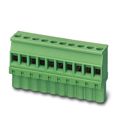 [PHO1792582] Conector para placa de circuito impreso, corriente nominal: 12 A, tensión de dimensionamiento (III/2): 320 V, número de polos: 8, paso: 5 mm, tipo de conexión: Conexión por tornillo con cápsula de tracción, color: verde, superficie contactos: Estaño