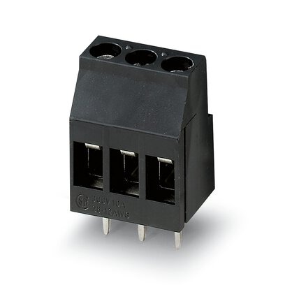 [PHO1985991] Borne p. placa de circuito impreso, corriente nominal: 24 A, tensión nominal: 320 V, paso: 5,08 mm, número de polos: 3, tipo de conexión: Conexión por tornillo con cápsula de tracción, montaje: Soldar THR, dirección de conexión conductor/placa de circuito
