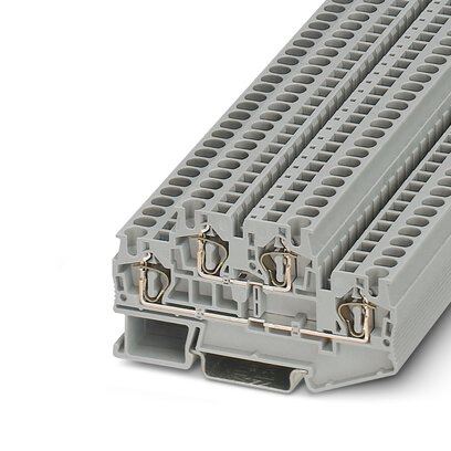 [PHO3031429] Borne de resorte de doble piso, tipo de conexión: Conexión por resorte, sección: 0,08 mm² - 6 mm², AWG: 28 - 10, anchura: 6,2 mm, color: gris, clase de montaje: NS 35/7,5, NS 35/15