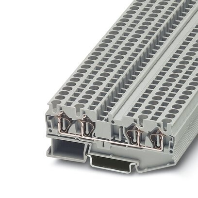 [PHO3031445] Borne de paso, tensión nominal: 800 V, corriente nominal: 32 A, tipo de conexión: Conexión por resorte, número de conexiones: 4, sección:0,08 mm² - 6 mm²,  AWG: 28 - 10, anchura: 6,2 mm, color: gris, clase de montaje: NS 35/7,5, NS 35/15