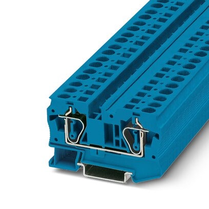 [PHO3031490] Borne de paso, tensión nominal: 1000 V, corriente nominal: 41 A, tipo de conexión: Conexión por resorte, número de conexiones: 2, sección:0,2 mm² - 10 mm²,  AWG: 24 - 8, anchura: 8,2 mm, color: azul, clase de montaje: NS 35/7,5, NS 35/15