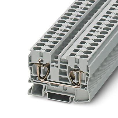 [PHO3036110] Borne de paso, tensión nominal: 1000 V, corriente nominal: 57 A, tipo de conexión: Conexión por resorte, número de conexiones: 2, sección:0,2 mm² - 16 mm²,  AWG: 24 - 6, anchura: 10,2 mm, color: gris, clase de montaje: NS 35/7,5, NS 35/15