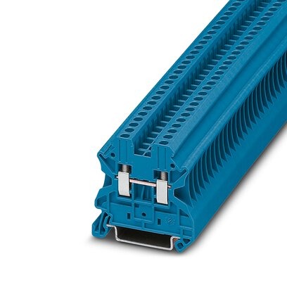[PHO3044209] Borne de paso, tensión nominal: 1000 V, corriente nominal: 76 A, tipo de conexión: Conexión por tornillo, número de conexiones: 2, sección:1,5 mm² - 25 mm²,  AWG: 16 - 4, anchura: 12,2 mm, altura: 54,4 mm, color: azul, clase de montaje: NS 35/7,5, NS 35/1