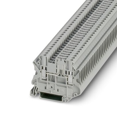 [PHO3046388] Borne interrumpible, tensión nominal: 400 V, corriente nominal: 20 A, tipo de conexión: Conexión por tornillo, sección: 0,14 mm² - 4 mm², AWG: 26 - 12, longitud: 57,8 mm, anchura: 5,2 mm, color: gris, montaje: NS 35/7,5, NS 35/15, tensión nominal: 400 V