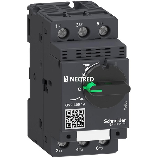 [SCHGV2L05] Guardamotor Magnético 3P X 1A con Poder Corte de 100KA 